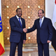 Egyptian President Abdel Fattah al-Sisi (R) shakes hands with Ethiopian Prime Minister Abiy Ahmed at the Ittihadiya presidential palace in Cairo, Egypt, June 10, 2018. in this handout picture courtesy of the Egyptian Presidency.